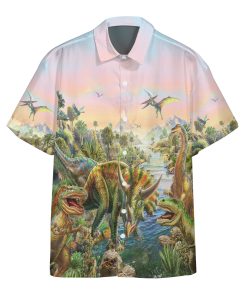 Gearhumans 3D World of Dinosaurs Custom Short Sleeve Shirt GS17062124 Hawai Shirt Hawai Shirt S 