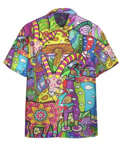 Gearhumans 3D World Of Goats Hippie Custom Short Sleeve Shirt GS25062110 Hawai Shirt Hawai Shirt S 