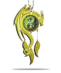 Gearhumans 3D Yellow Dragon Dreamcatcher Car Hanging GJ27052114 Car Hanging Car Hanging/1 Pack 