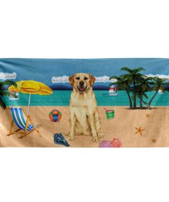 Gearhumans 3D Yellow Labrador Retriever Dog Custom Beach Towel GW120524 Towel Towel 60''x30'' 