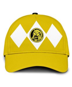 Gearhumans 3D Yellow Mighty Morphin Power Rangers Custom Name Cap GW020414 Cap Cap