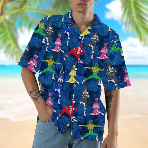 Gearhumans 3D Yoga Mighty Morphin Power Ranger Hawaii Shirt ZZ12042 Hawai Shirt