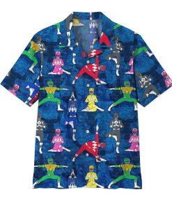Gearhumans 3D Yoga Mighty Morphin Power Ranger Hawaii Shirt ZZ12042 Hawai Shirt Short Sleeve Shirt S 