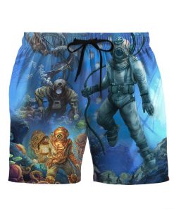 Gearhumans 3D YOLO Lets Go Diving Custom Beach Shorts Swim Trunk GS1106216 Men Shorts Men Shorts S 