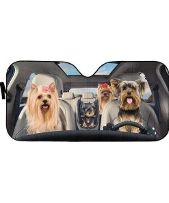 gearhumans 3D Yorkshire Terrier Custom Car Auto Sunshade GS1704 Auto Sunshade 57''x27.5'' 