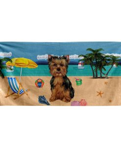 Gearhumans 3D Yorkshire Terrier Dog Custom Beach Towel GW120525 Towel Towel 60''x30'' 