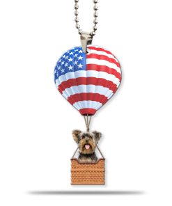 Gearhumans 3D Yorkshire Terrier In Hot Air Balloon Custom Car Hanging GW2605214 Car Hanging Car Hanging/1 Pack 