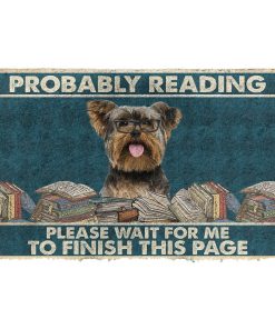 Gearhumans 3D Yorkshire Terrier Probably Reading Please Wait Custom Doormat GW28052112 Doormat Doormat S(15,8inchx23,6inch) 