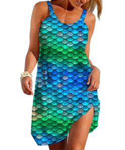 Gearhumans 3D You Are Mermazing With Ocean Tail Custom Sleeveless Beach Dress GO21062111 Beach Dress Beach Dress S 
