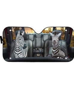 gearhumans 3D Zebra Custom Car Auto Sunshade GS06072 Auto Sunshade 57''x27.5'' 