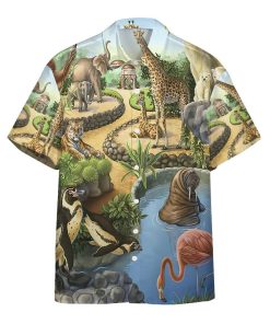 Gearhumans 3D Zoo Animal Hawaii Shirt ZK2505214 Hawai Shirt Short Sleeve Shirt S 