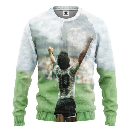 Gearhumans Bearbubble 3D Maradona Tribute Custom Tshirt Hoodie Apparel BK26111 3D Apparel Long Sleeve S