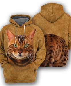 Gearhumans Bengal Cat - 3D All Over Printed Shirt ZG-HD23092001 3D Apparel HOODIE S 