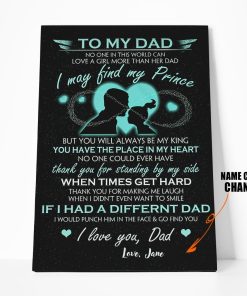 Gearhumans [Best Gift For Father's Day] 3D From Daughter To Dad Custom Name Canvas GS130434 Canvas 1 Piece Non Frame M