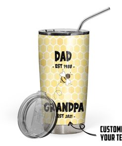 Gearhumans [Best Gift For Father's Day] 3D Grandpa To Bee Father Day Custom Text Tumbler GS080411 Tumbler Long 20oz