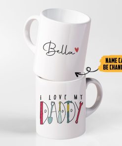 Gearhumans [Best Gift For Father's Day] 3D Happy Fathers Day Gift I Love My Daddy Custom Name Mug GO060412 Mug 11oz
