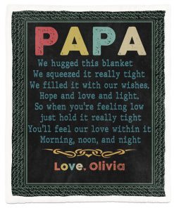 Gearhumans [Best Gift For Father's Day] 3D Happy Fathers Day Gift Papa We Love You Custom Name Blanket GO080416 Blanket Blanket M(51''x59'')