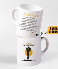 Gearhumans [Best Gift For Father's Day] 3D Happy Fathers Day To My Stepped Up Dad Custom Name Mug GO130420 Mug 