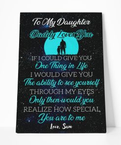 Gearhumans [Best Gift For Father's Day] 3D Happy Mothers Day Gift To My Daughter Custom Name Canvas GO080410 Canvas 1 Piece Non Frame M