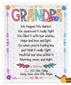 Gearhumans [Best Gift For Father's Day] 3D Love Grandpa Fathers Day Gift Custom Name Blanket GS090416 Blanket Blanket M(51''x59'')