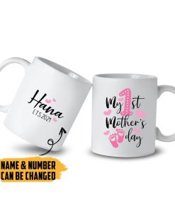 Gearhumans [Best Gift For Father's Day] 3D My 1st Mother Day Custom Name & Custom Number Mug GV24038 Mug 11oz