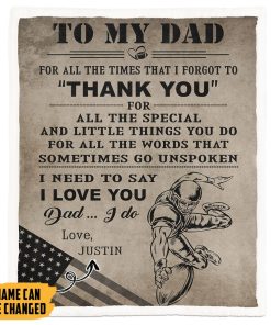Gearhumans [Best Gift For Father's Day] 3D Thank You My Dad Happy Fathers Day Gift Custom Name Blanket GS16042154 Blanket Blanket M(51''x59'') 