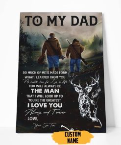 Gearhumans [Best Gift For Father's Day] 3D To Dad Happy Fathers Day Gift Custom Name Canvas GS090422 Canvas 1 Piece Non Frame M