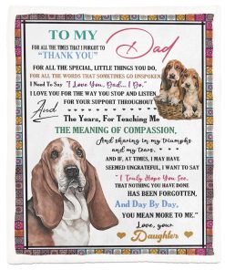 Gearhumans [Best Gift For Father's Day] 3D To Dog Dad Happy Fathers Day Blanket GS150438 Blanket Blanket M(51''x59'') 