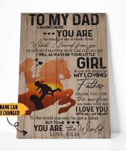 Gearhumans [Best Gift For Father's Day] 3D To My Dad Happy Fathers Day Gift Custom Name Canvas GS080412 Canvas 1 Piece Non Frame M
