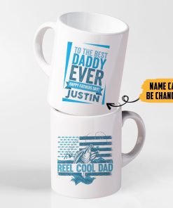 Gearhumans [Best Gift For Father's Day] [Best Gift For Mother's Day] Gearhuman 3D Happy Fathers Day Reel Cool Dad Custom Name Mug GO300310 Mug 11oz