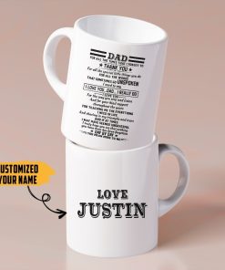 Gearhumans [Best Gift For Father's Day] Gearhuman 3D Happy Fathers Day Gift I Love You Dad Custom Name Mug GO250314 Mug 11oz