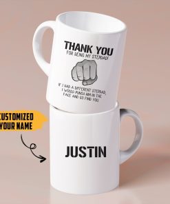 Gearhumans [Best Gift For Father's Day] Gearhuman 3D Happy Fathers Day Gift Thank You For Being My Stepdad Custom Mug GO25040 Mug 11oz