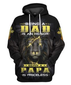 Gearhumans [Best Gift For Father's Day] Gearhuman 3D Happy Fathers Day Lion Custom Tshirt Hoodie Apparel GW22038 3D Apparel Hoodie S