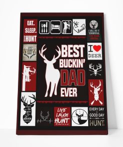 Gearhumans [Best Gift For Father's Day] Gearhuman 3D Happy Mothers Day Best Buckin' Dad Ever Canvas GO25036 Canvas 1 Piece Non Frame M