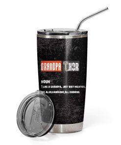 Gearhumans [Best Gift For Father's Day] Gearhuman 3D I Love You Grandpa Custom Name Design Vacuum Insulated Tumbler GV21052 Tumbler 20oz