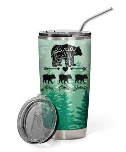 Gearhumans [Best Gift For Father's Day] Gearhuman 3D Papabear Custom Name Design Vacuum Insulated Glitter Tumbler GZ09051 Glitter Tumbler 20oz/Glitter