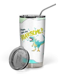 Gearhumans [Best Gift For Father's Day] Gearhuman 3D Roarsome Papa Custom Name Design Vacuum Insulated Tumbler GZ09056 Tumbler 20oz