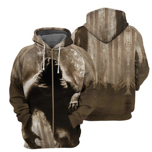 Gearhumans Bigfoot - 3D All Over Printed Shirt shirt 3D Apparel ZIP HOODIE S