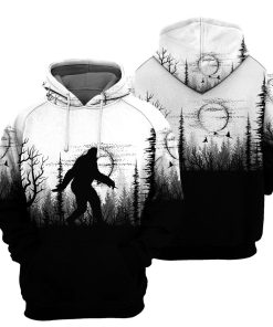 Gearhumans Bigfoot Black And White - 3D All Over Printed Shirt shirt 3D Apparel HOODIE S 