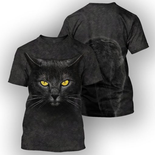 Gearhumans Black Cat - 3D All Over Printed Shirt ZG-ZHD31082002 3D Apparel T-SHIRT S