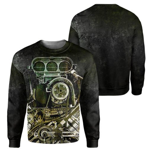 Gearhumans Black Drag Racing - 3D All Over Printed Shirt shirt 3D Apparel LONG SLEEVE S