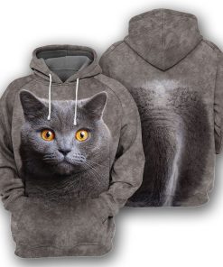 Gearhumans British Shorthair Cat - 3D All Over Printed Shirt ZG-ZHD22092014 3D Apparel HOODIE S 