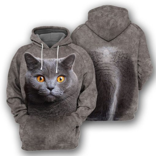 Gearhumans British Shorthair Cat - 3D All Over Printed Shirt ZG-ZHD22092014 3D Apparel HOODIE S