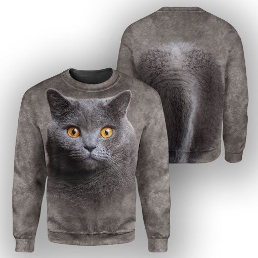 Gearhumans British Shorthair Cat - 3D All Over Printed Shirt ZG-ZHD22092014 3D Apparel LONG SLEEVE S
