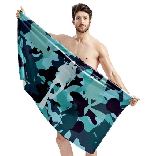 Gearhumans Camo Scuba Diving Beach Towel ZK1905211 Towel