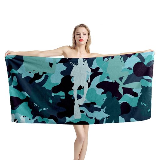 Gearhumans Camo Scuba Diving Beach Towel ZK1905211 Towel