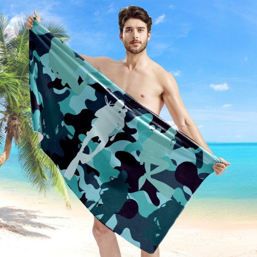 Gearhumans Camo Scuba Diving Beach Towel ZK1905211 Towel