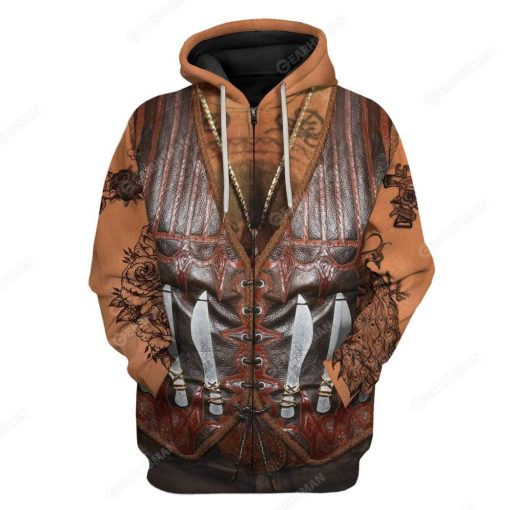 Gearhumans Custom Danny Trejo Apparel HD-TT1191918 3D Apparel Zip Hoodie S