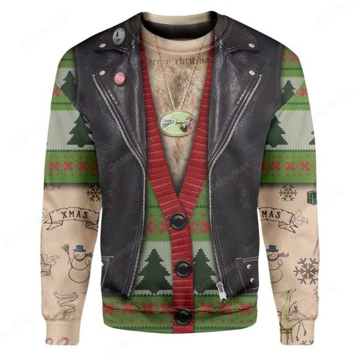 Gearhumans Custom Santa Drives A Motorbike Apparel HD-TT1991905 3D Apparel Long Sleeve S