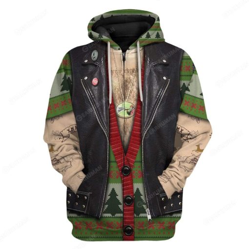 Gearhumans Custom Santa Drives A Motorbike Apparel HD-TT1991905 3D Apparel Zip Hoodie S